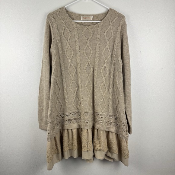 Simply Couture Dresses & Skirts - SIMPLY COUTURE Womens long sleeve pullover Cable Knit Sweater Dress Shirt - XL